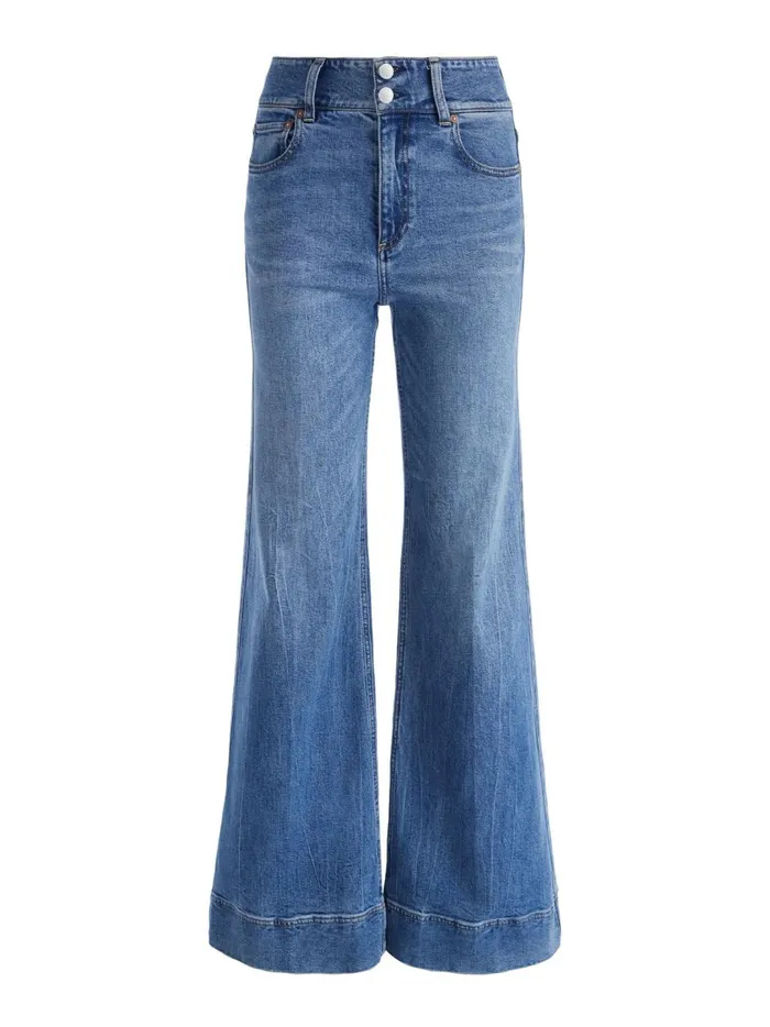 Womens Pants Alice Olivia Missa High Rise Wide Leg Jean Brooklyn Blue