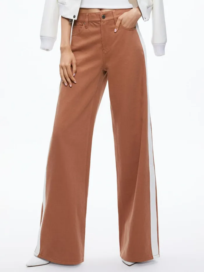 Womens Pants Alice Olivia Trish Side Stripe Jean Camel