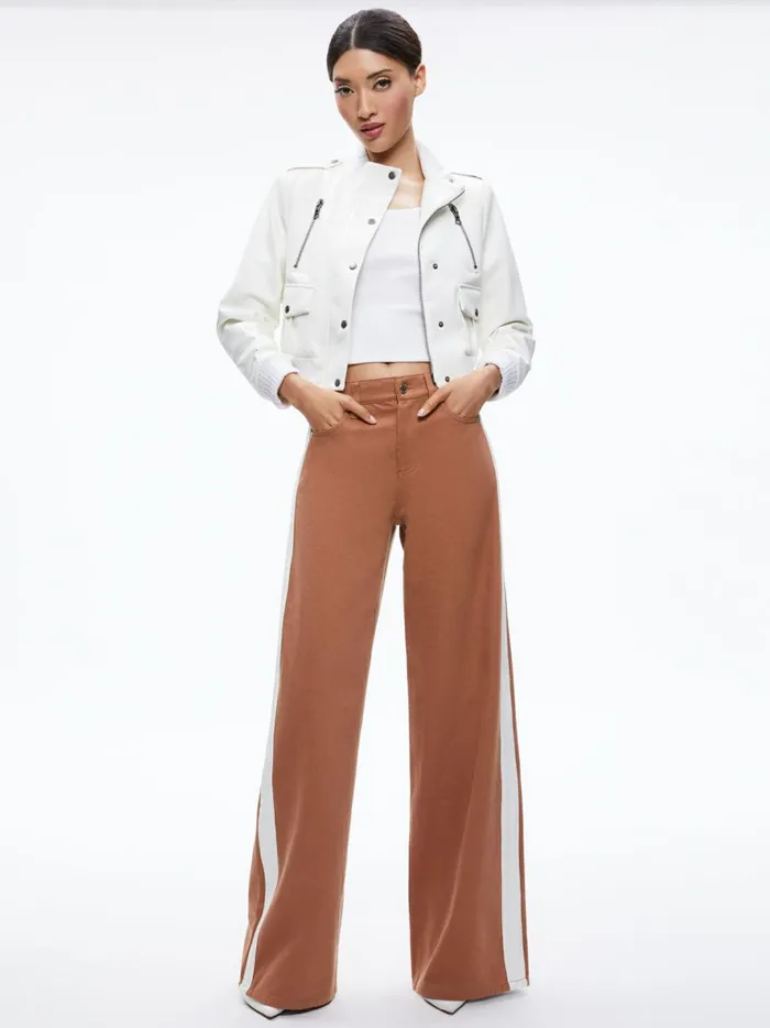 Womens Pants Alice Olivia Trish Side Stripe Jean Camel