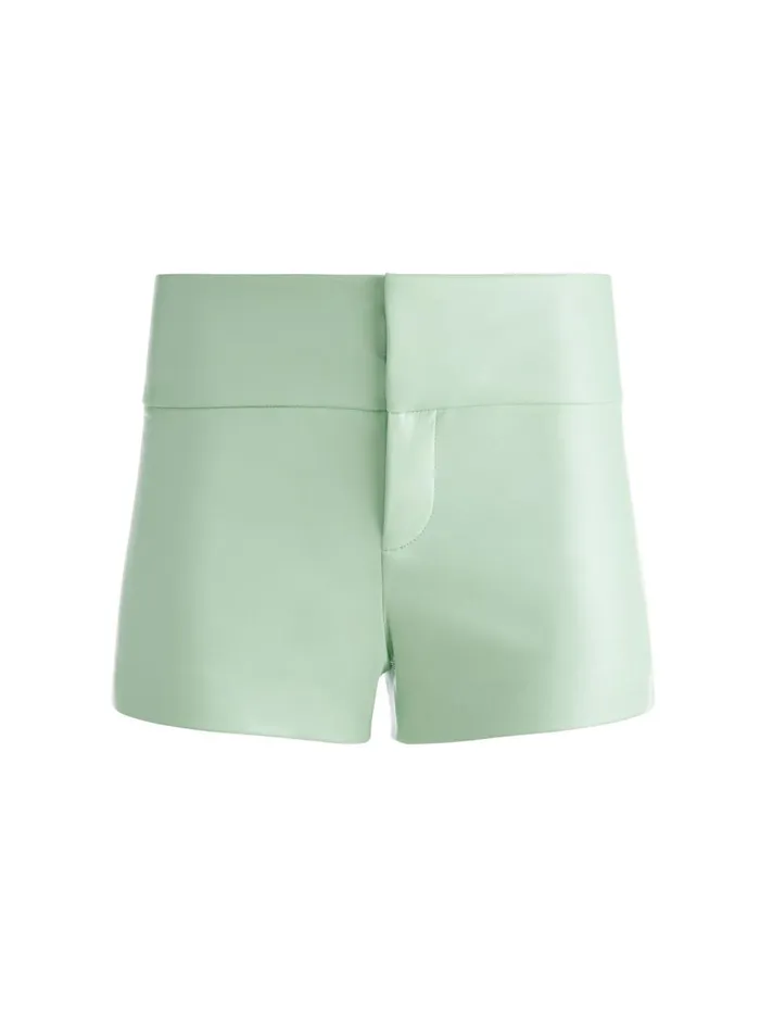 Womens Shorts Alice Olivia Olivia Vegan Leather Short Pistachio
