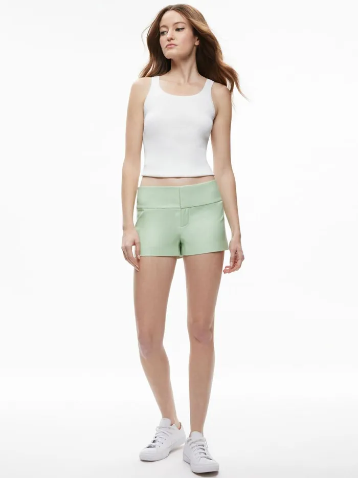 Womens Shorts Alice Olivia Olivia Vegan Leather Short Pistachio