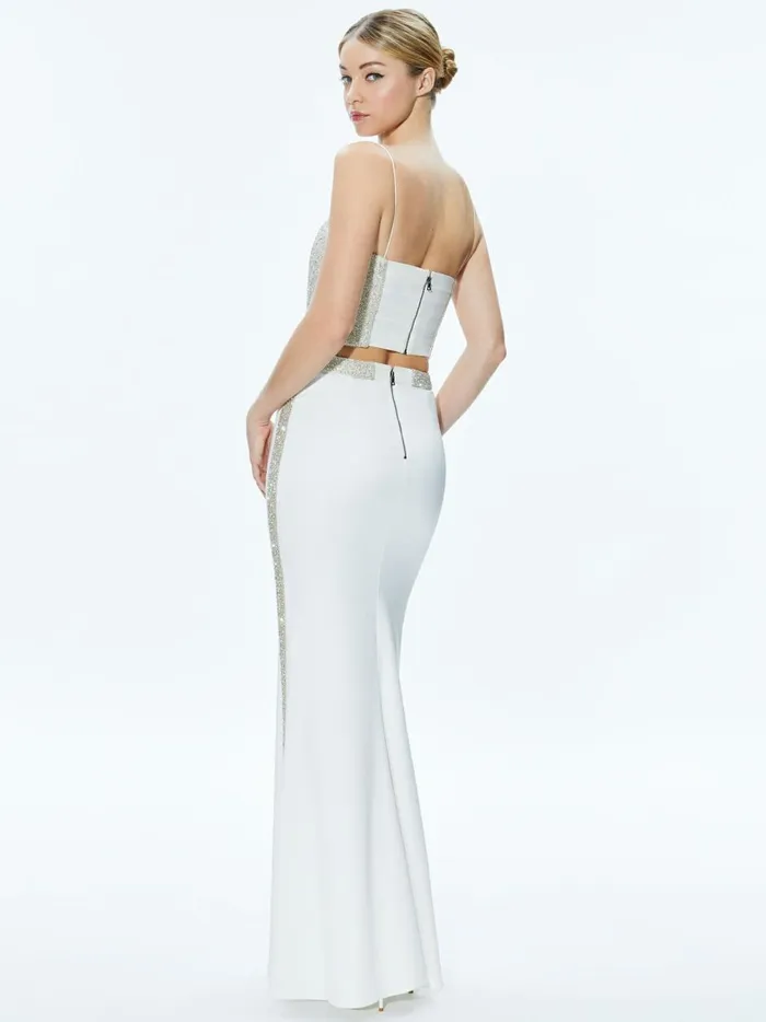 Womens Skirts Alice Olivia Marilynn Embellished Maxi Skirt Off White