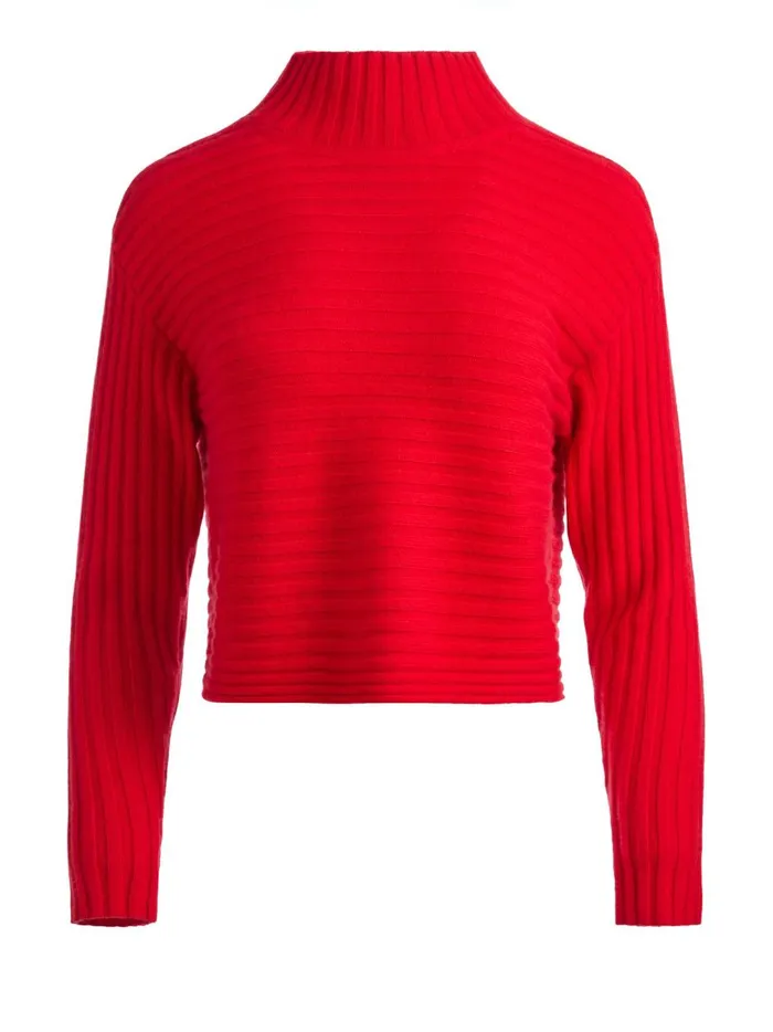 Womens Sweaters Alice Olivia Tavill Mock Neck Pullover Perfect Ruby
