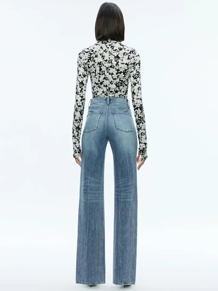 Womens Tops Alice Olivia Delaina Turtleneck Top Homeroom Floral