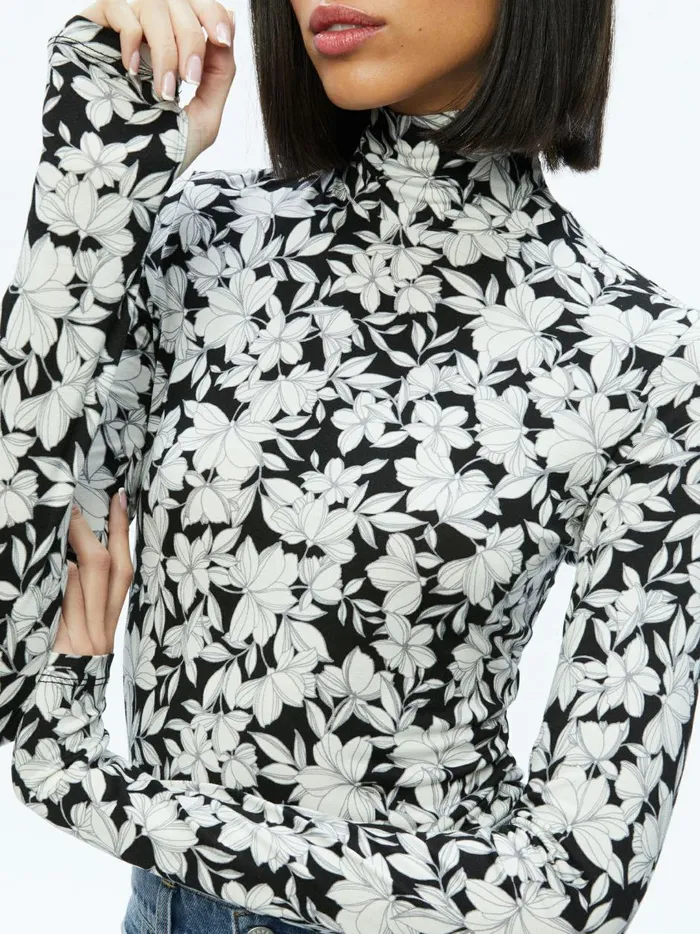 Womens Tops Alice Olivia Delaina Turtleneck Top Homeroom Floral