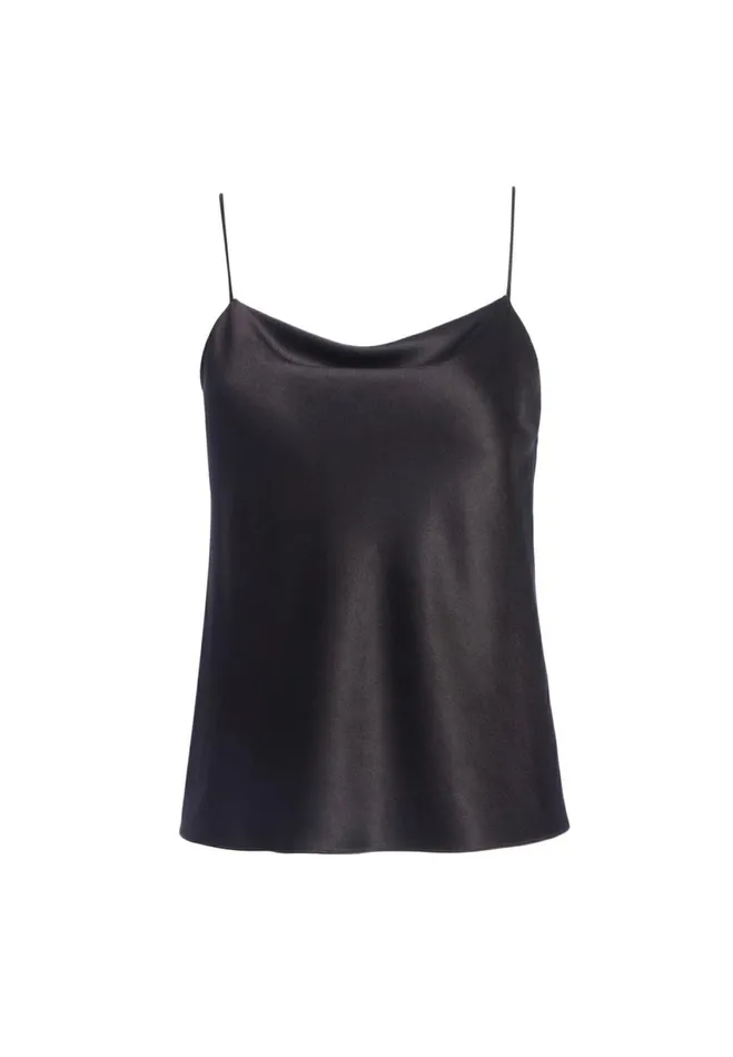 Womens Tops Alice Olivia Harmon Drapey Slip Tank Black