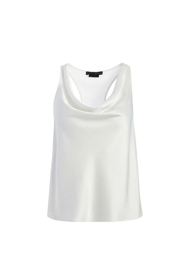 Womens Tops Alice Olivia Harmon Racerback Slip Tank Off White