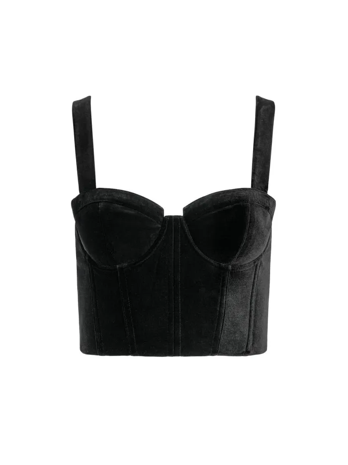 Womens Tops Alice Olivia Jeanna Bustier Top Black