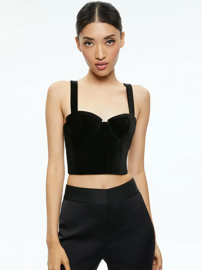 Womens Tops Alice Olivia Jeanna Bustier Top Black