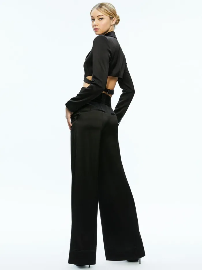 Womens Tops Alice Olivia Leone Cropped Wrap Blazer Black