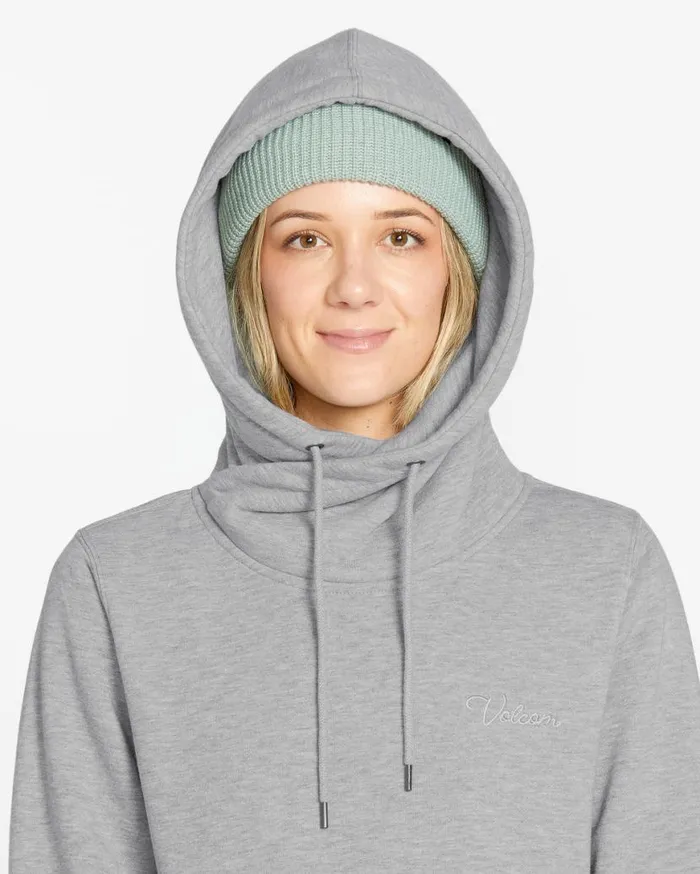 Womens Tower Pullover Fleece 8211 Heather Grey Womens Volcom Layering