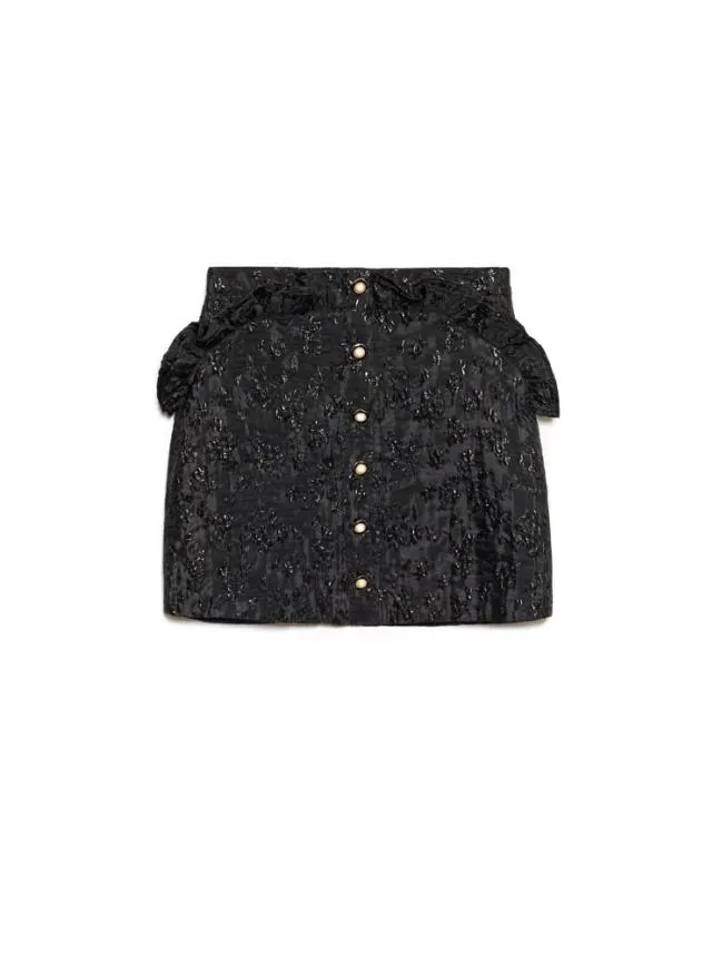 Womenswear Bonaire Jacquard Mini Skirt Black Blossom Sister Jane Womenswear Bonaire Jacquard Mini Skirt Black Blossom Sister Jane
