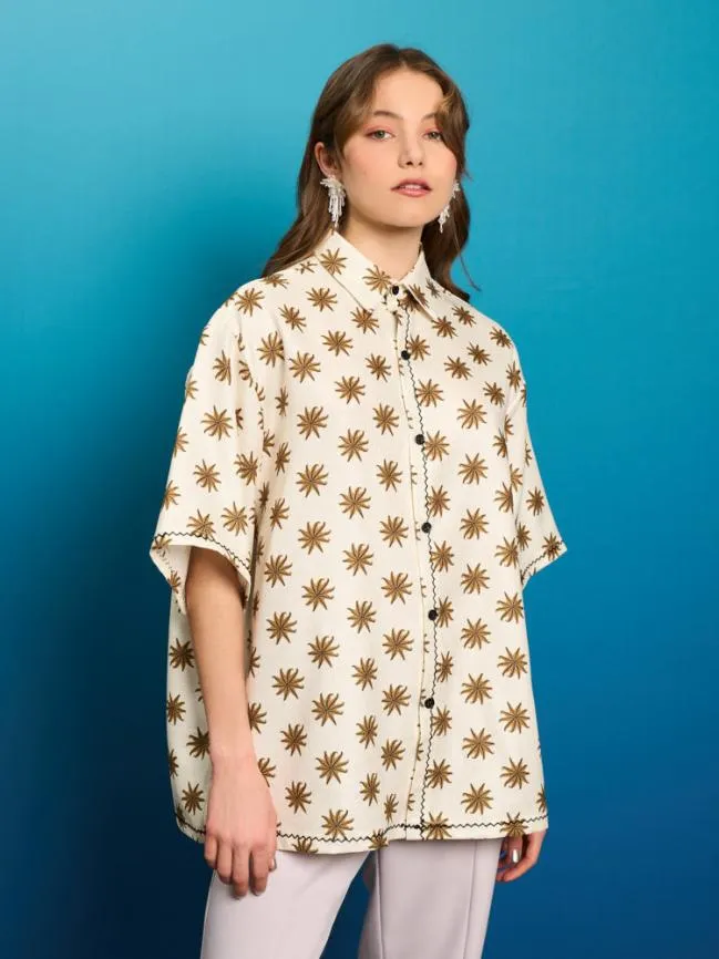 Womenswear Cameron Star Boxy Shirt Sunny White Sister Jane Womenswear Cameron Star Boxy Shirt Sunny White Sister Jane