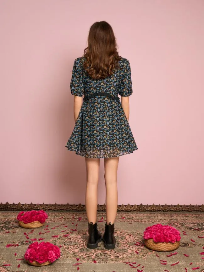 Womenswear Carnation Organza Mini Dress Coal Black Sister Jane Womenswear Carnation Organza Mini Dress Coal Black Sister Jane