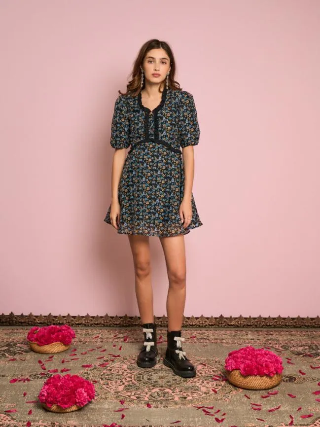Womenswear Carnation Organza Mini Dress Coal Black Sister Jane Womenswear Carnation Organza Mini Dress Coal Black Sister Jane