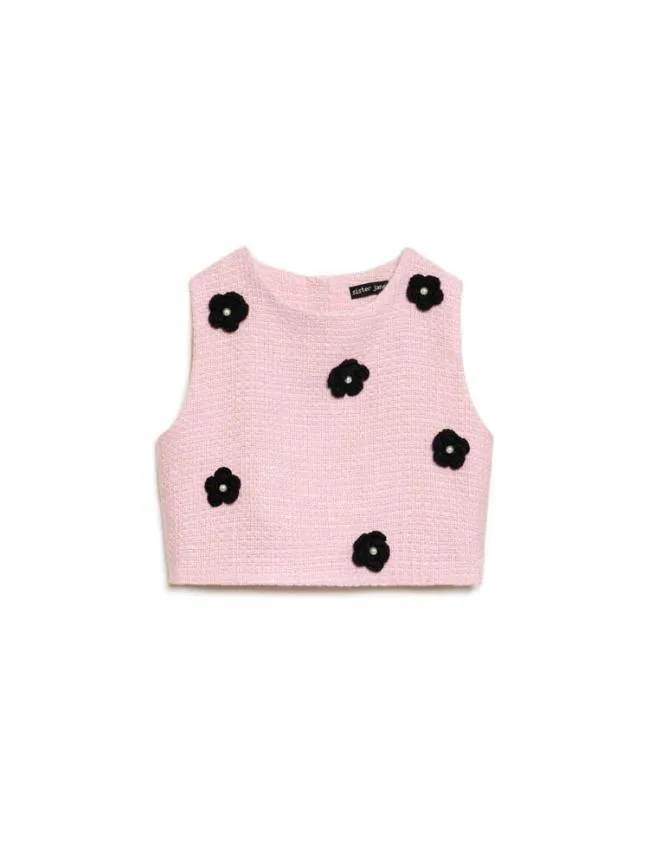 Womenswear Coast Crochet Tweed Top Baby Pink Sister Jane Womenswear Coast Crochet Tweed Top Baby Pink Sister Jane