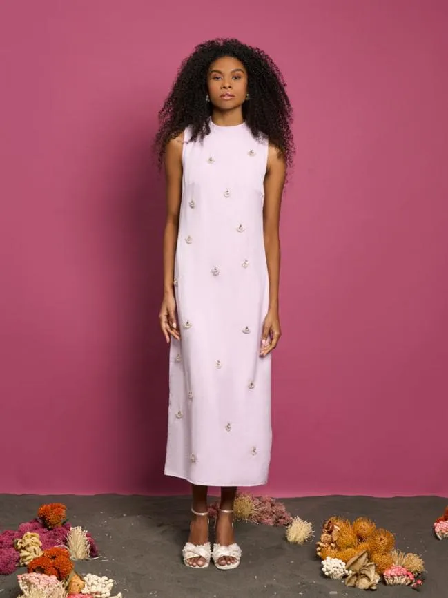 Womenswear DREAM Angel Fish Embellished Midi Dress Pastel Lilac Sister Jane Womenswear DREAM Angel Fish Embellished Midi Dress Pastel Lilac Sister Jane
