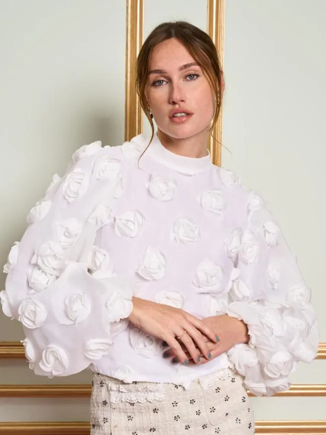 Womenswear DREAM Belle Bloom Applique Top Ivory Cream Sister Jane Womenswear DREAM Belle Bloom Applique Top Ivory Cream Sister Jane