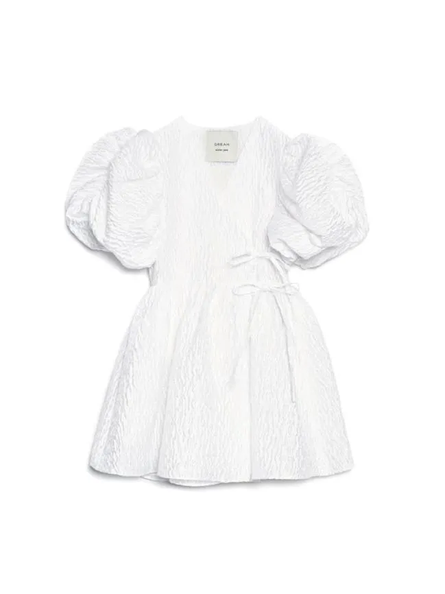 Womenswear DREAM Maria Jacquard Wrap Dress Bright White Sister Jane Womenswear DREAM Maria Jacquard Wrap Dress Bright White Sister Jane