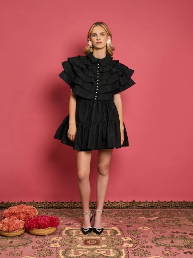 Womenswear DREAM Maya Organza Ruffle Dress Coal Black Sister Jane Womenswear DREAM Maya Organza Ruffle Dress Coal Black Sister Jane