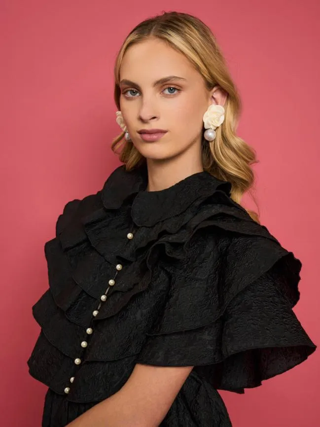 Womenswear DREAM Maya Organza Ruffle Dress Coal Black Sister Jane Womenswear DREAM Maya Organza Ruffle Dress Coal Black Sister Jane