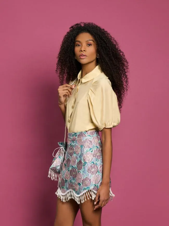 Womenswear DREAM Sand Story Embellished Shirt Pastel Yellow Sister Jane Womenswear DREAM Sand Story Embellished Shirt Pastel Yellow Sister Jane