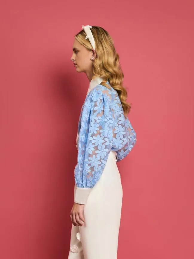 Womenswear DREAM Sky Lily Embroidered Blouse Placid Blue Sister Jane Womenswear DREAM Sky Lily Embroidered Blouse Placid Blue Sister Jane