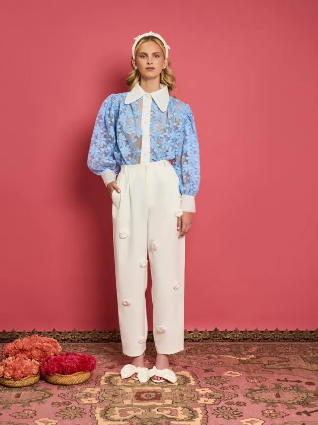 Womenswear DREAM Sky Lily Embroidered Blouse Placid Blue Sister Jane Womenswear DREAM Sky Lily Embroidered Blouse Placid Blue Sister Jane