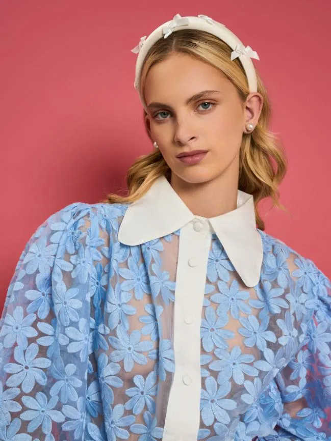 Womenswear DREAM Sky Lily Embroidered Blouse Placid Blue Sister Jane Womenswear DREAM Sky Lily Embroidered Blouse Placid Blue Sister Jane