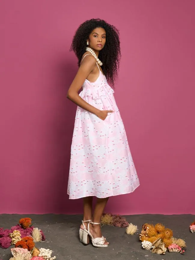Womenswear DREAM Venus Coral Jacquard Dress Baby Pink Sister Jane Womenswear DREAM Venus Coral Jacquard Dress Baby Pink Sister Jane