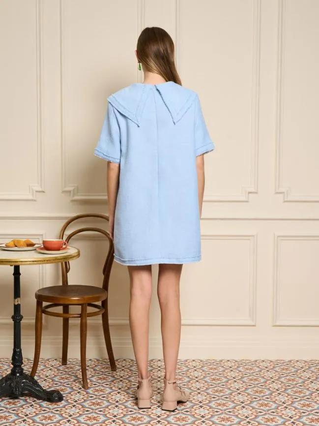 Womenswear Fancies Fray Tweed Dress Baby Blue Sister Jane Womenswear Fancies Fray Tweed Dress Baby Blue Sister Jane