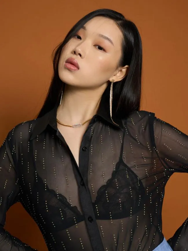 Womenswear Ghospell Bodhi Mesh Shirt Black Ink Sister Jane Womenswear Ghospell Bodhi Mesh Shirt Black Ink Sister Jane