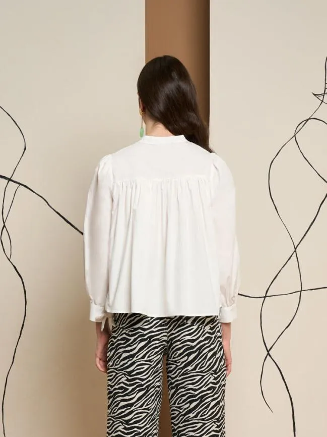 Womenswear Ghospell Dillon Tie Front Blouse Pearled White Sister Jane