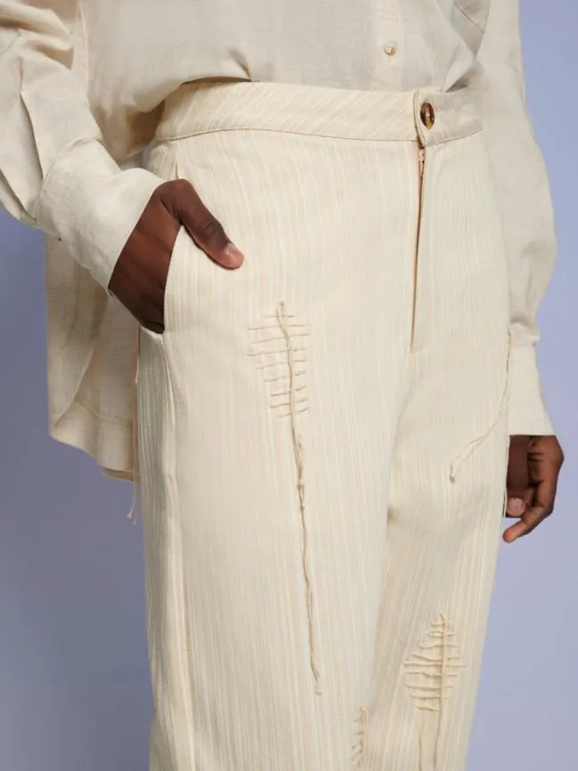 Womenswear Ghospell Rae Stitch Trousers Cream Beige Sister Jane Womenswear Ghospell Rae Stitch Trousers Cream Beige Sister Jane