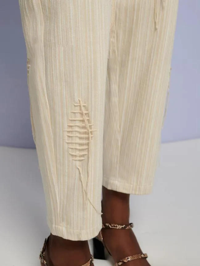 Womenswear Ghospell Rae Stitch Trousers Cream Beige Sister Jane Womenswear Ghospell Rae Stitch Trousers Cream Beige Sister Jane