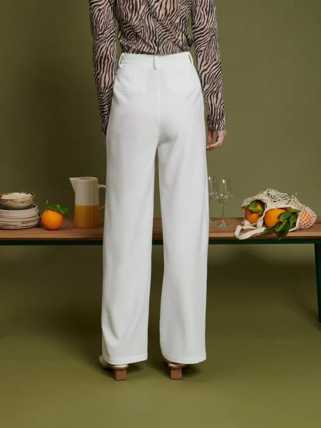 Womenswear Ghospell Simone Full Length Trousers Pearled White Sister Jane Womenswear Ghospell Simone Full Length Trousers Pearled White Sister Jane