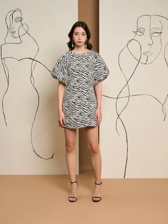 Womenswear Ghospell Stevie Zebra Mini Dress Black Satin Sister Jane Womenswear Ghospell Stevie Zebra Mini Dress Black Satin Sister Jane
