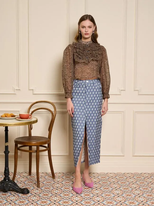 Womenswear Lisette Organza Ruffle Blouse Leopard Sister Jane Womenswear Lisette Organza Ruffle Blouse Leopard Sister Jane