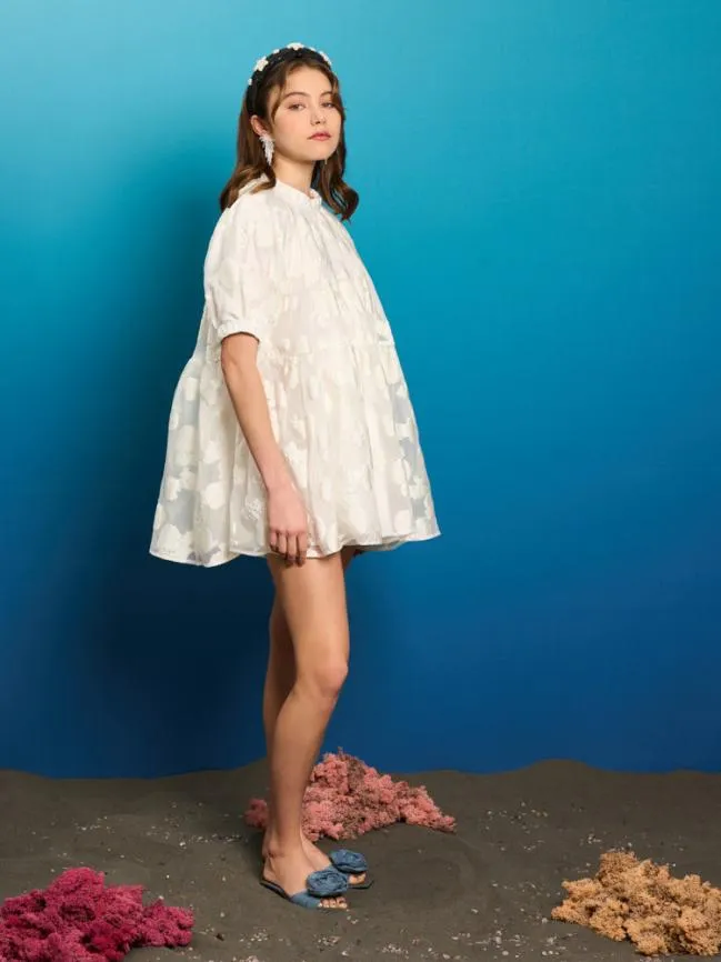 Womenswear Shell Isle Organza Tiered Dress Pearl White Sister Jane Womenswear Shell Isle Organza Tiered Dress Pearl White Sister Jane