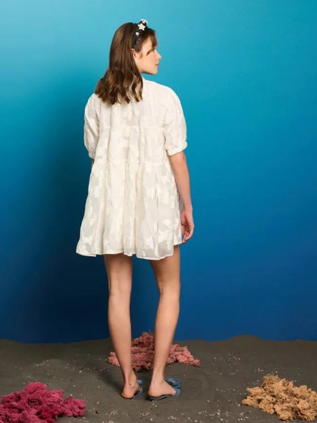 Womenswear Shell Isle Organza Tiered Dress Pearl White Sister Jane Womenswear Shell Isle Organza Tiered Dress Pearl White Sister Jane