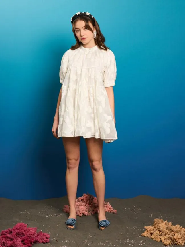 Womenswear Shell Isle Organza Tiered Dress Pearl White Sister Jane Womenswear Shell Isle Organza Tiered Dress Pearl White Sister Jane