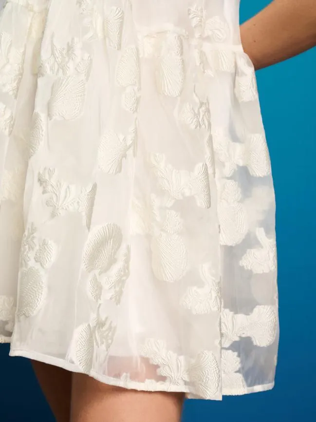 Womenswear Shell Isle Organza Tiered Dress Pearl White Sister Jane Womenswear Shell Isle Organza Tiered Dress Pearl White Sister Jane
