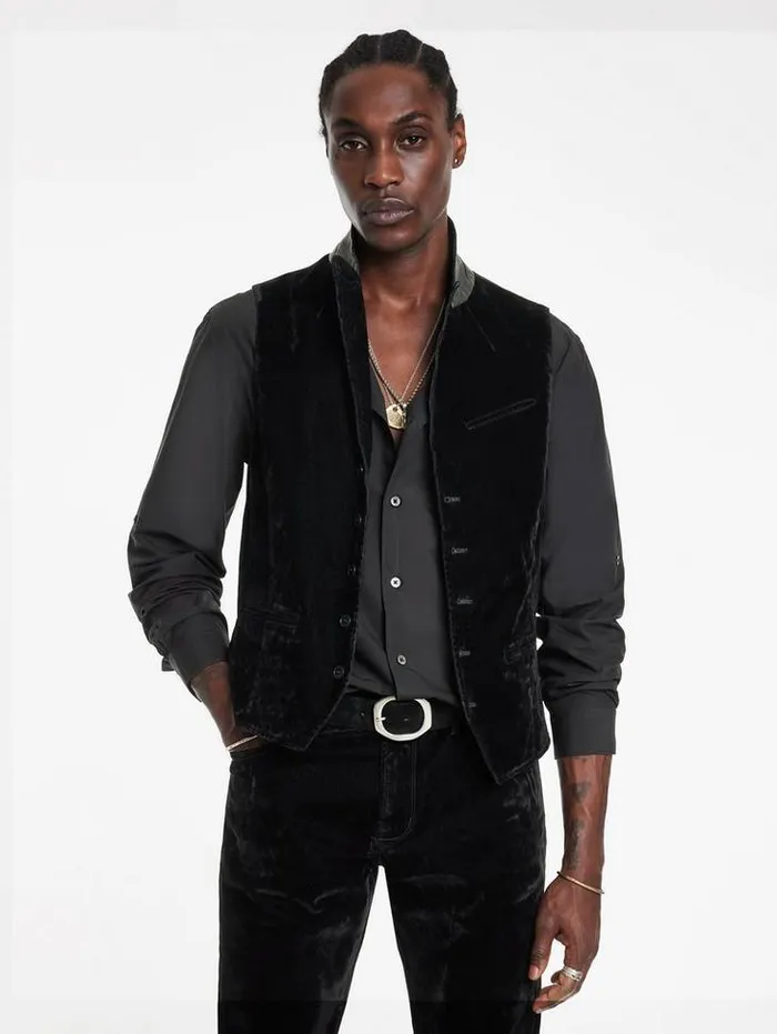 WOODWARD VEST Black Men John Varvatos Suit Jackets
