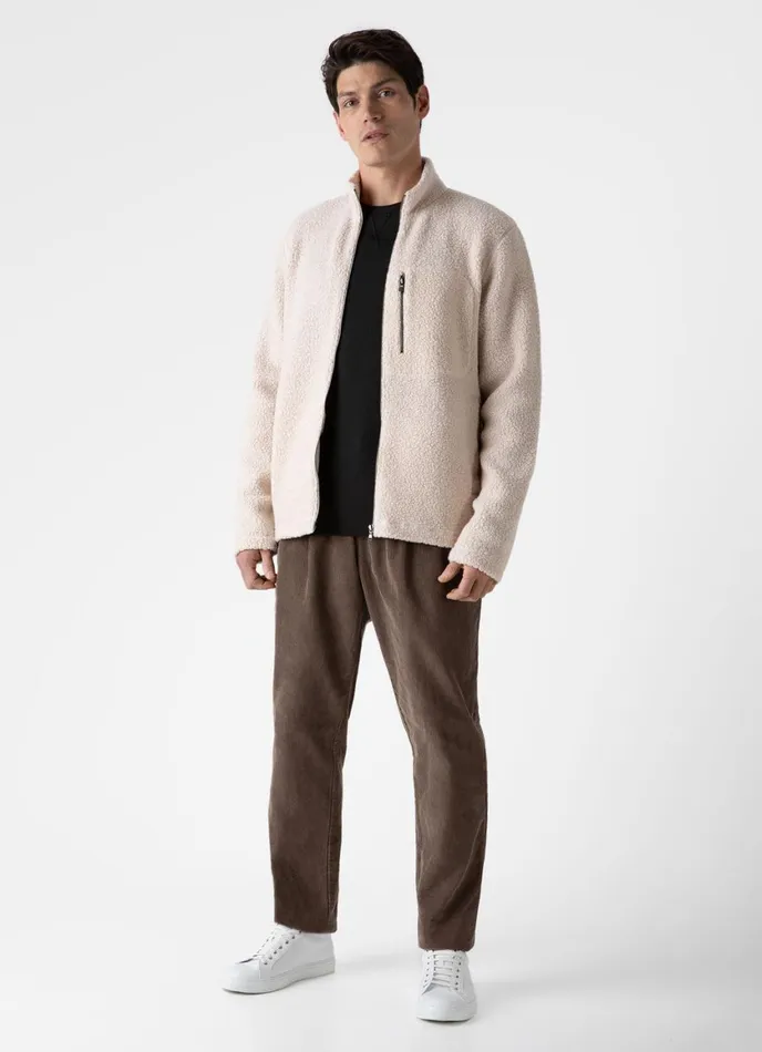 Wool Fleece Jacket Ecru Men SUNSPEL Jackets and Coats
