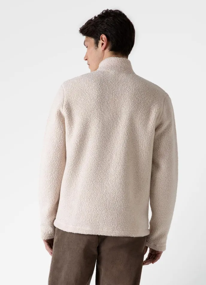 Wool Fleece Jacket Ecru Men SUNSPEL Jackets and Coats