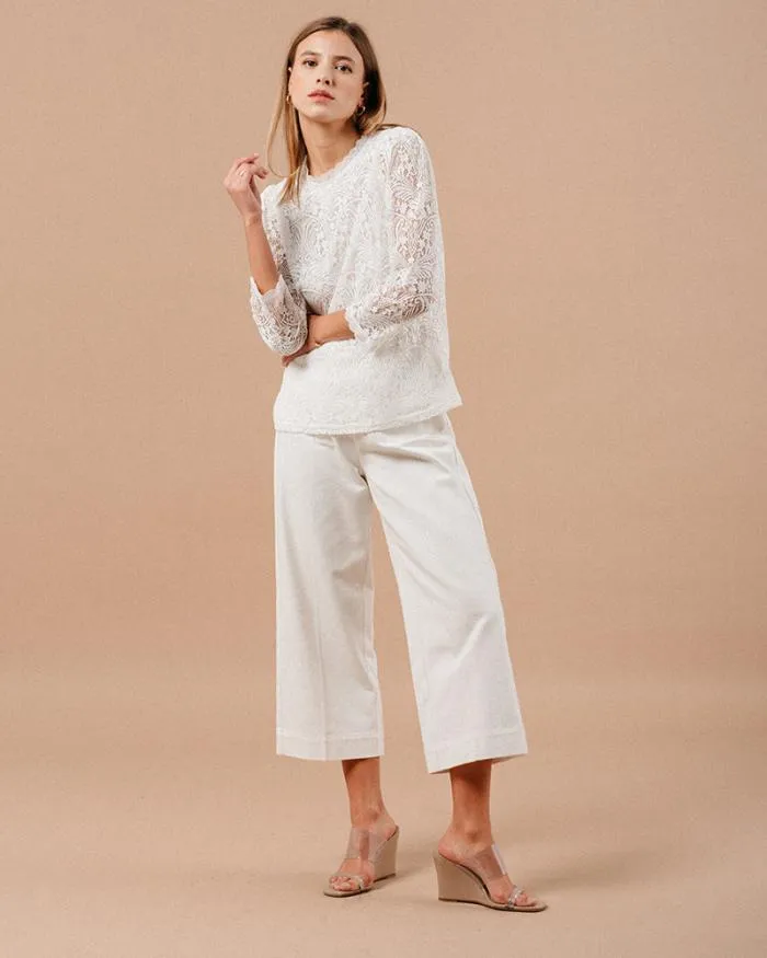 WOVEN TOP ECRU MAGNOLIA Shop Grace and Mila Dressy Tops