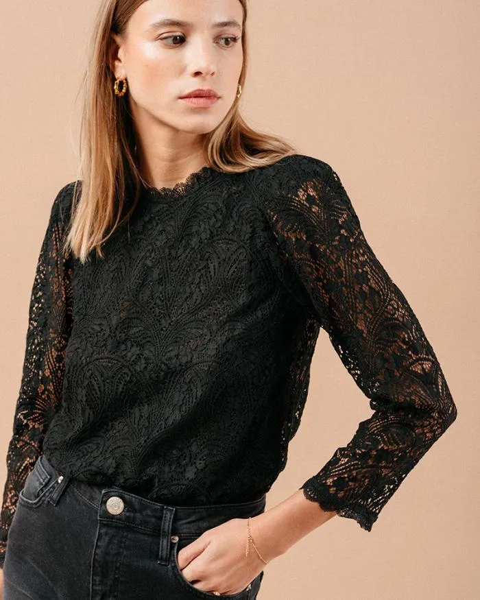 WOVEN TOP NOIR MAGNOLIA Shop Grace and Mila Dressy Tops
