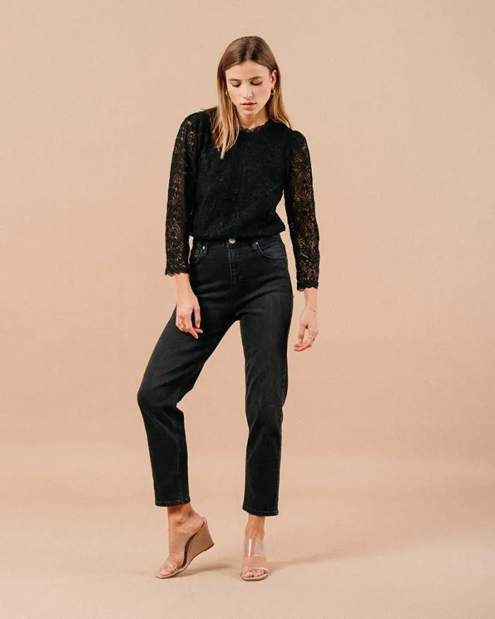 WOVEN TOP NOIR MAGNOLIA Shop Grace and Mila Dressy Tops