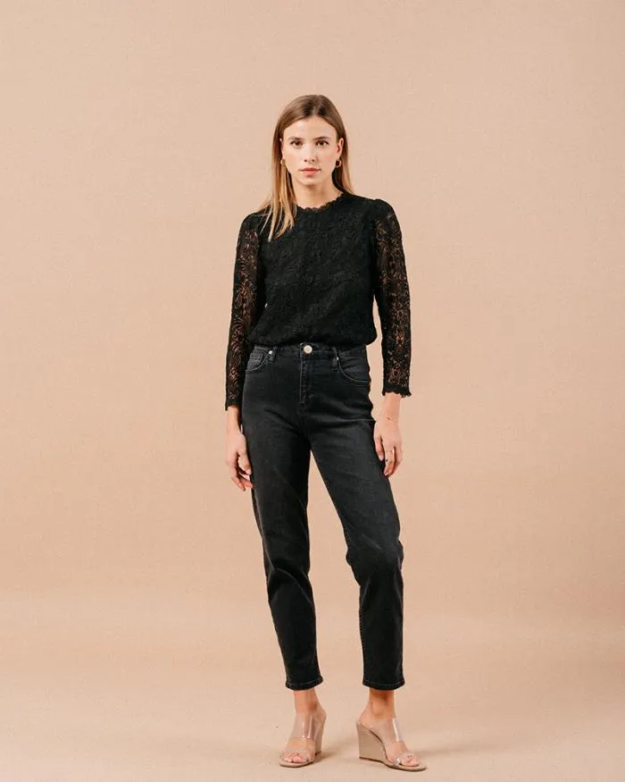 WOVEN TOP NOIR MAGNOLIA Shop Grace and Mila Dressy Tops
