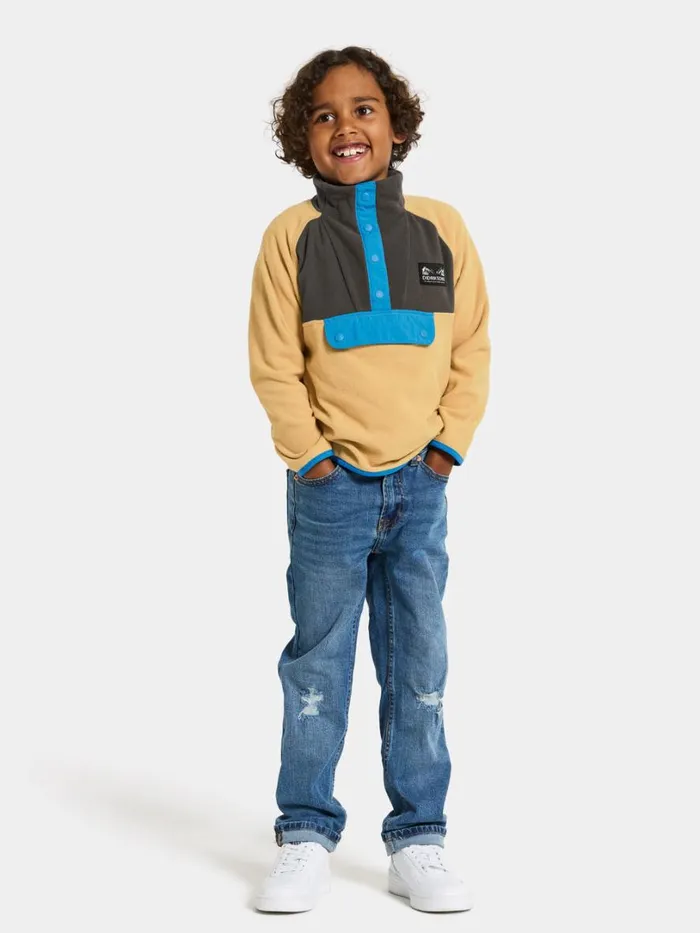Yokto Kids039 Half Button Sandstorm Kids Didriksons Fleece and Midlayers